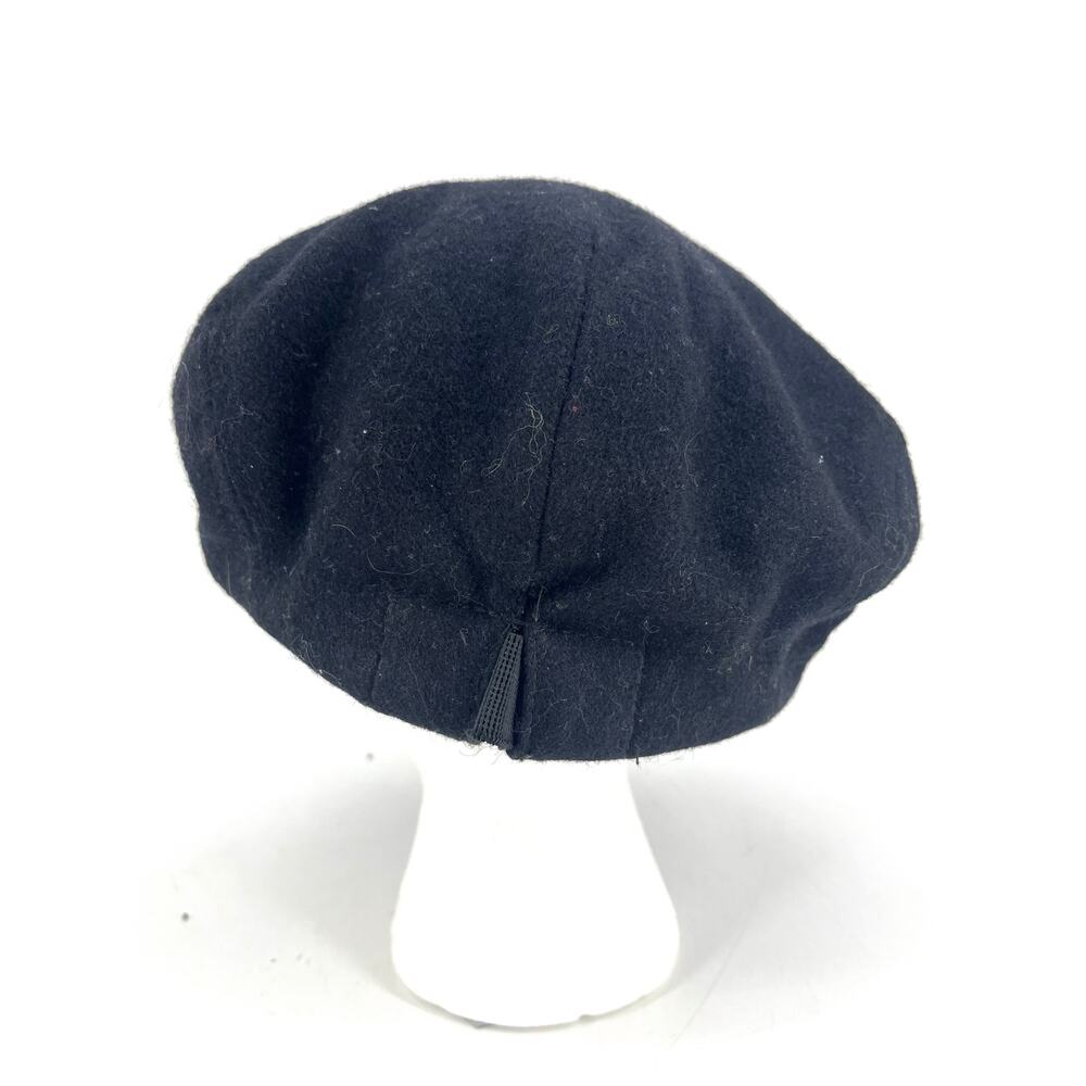 Dorfman Pacific Vintage Black Wool Peaked Flat Cap XL Newspaper Boy - Picture 3 of 6
